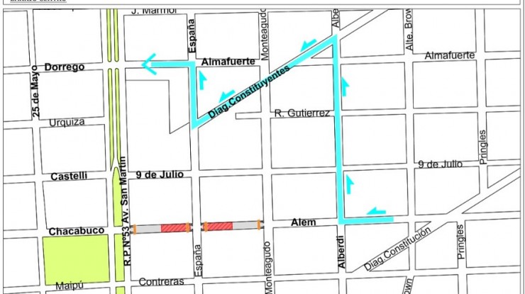 Reconstrucción de pavimento en la calle Alem